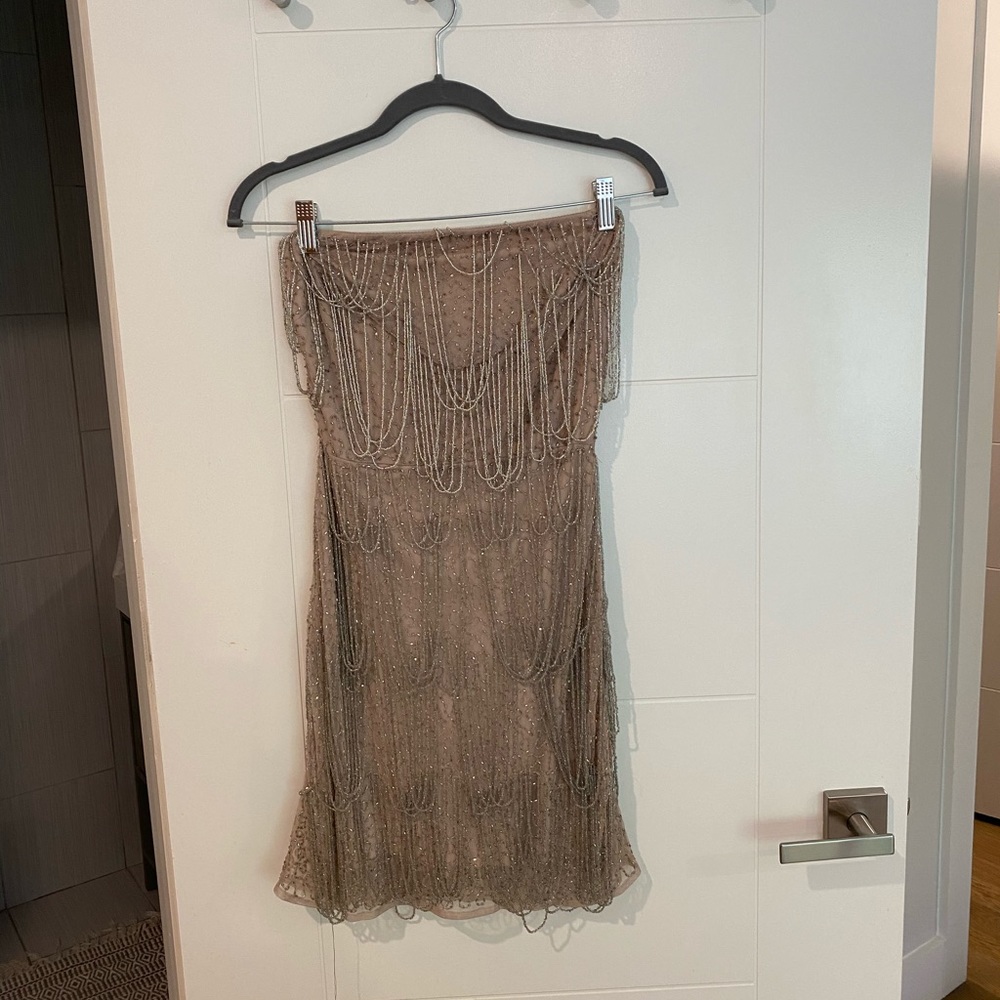 Beaded strapless party dress